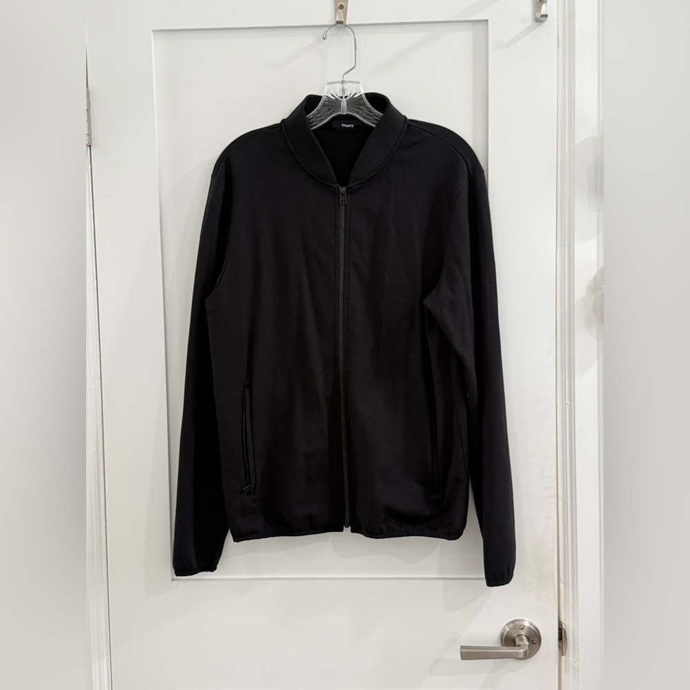 Theory black varsity style jacket w/ zipper